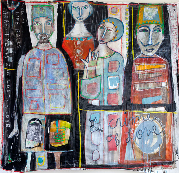 The Crime of Love mixed media on canvas  5'x5' Sold